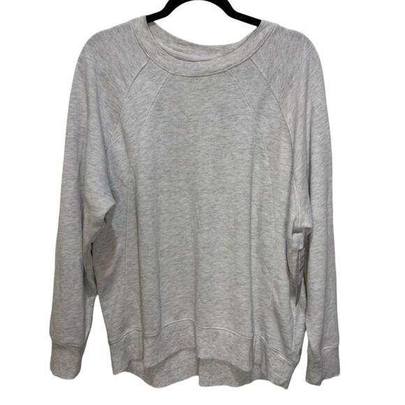 Zella Drew Crewneck Sweatshirt - Ivory Grey Heather Size L - Picture 6 of 9